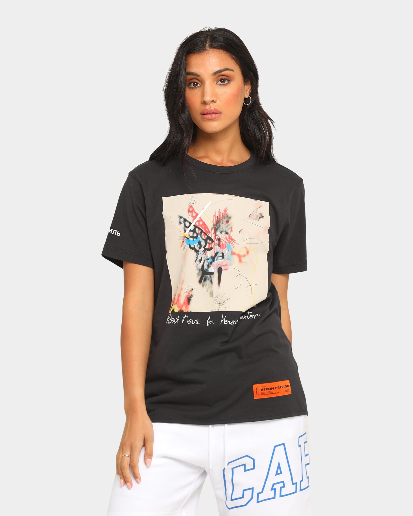 Heron Preston HP x Robert Nava Short Sleeve T-Shirt Black Style001