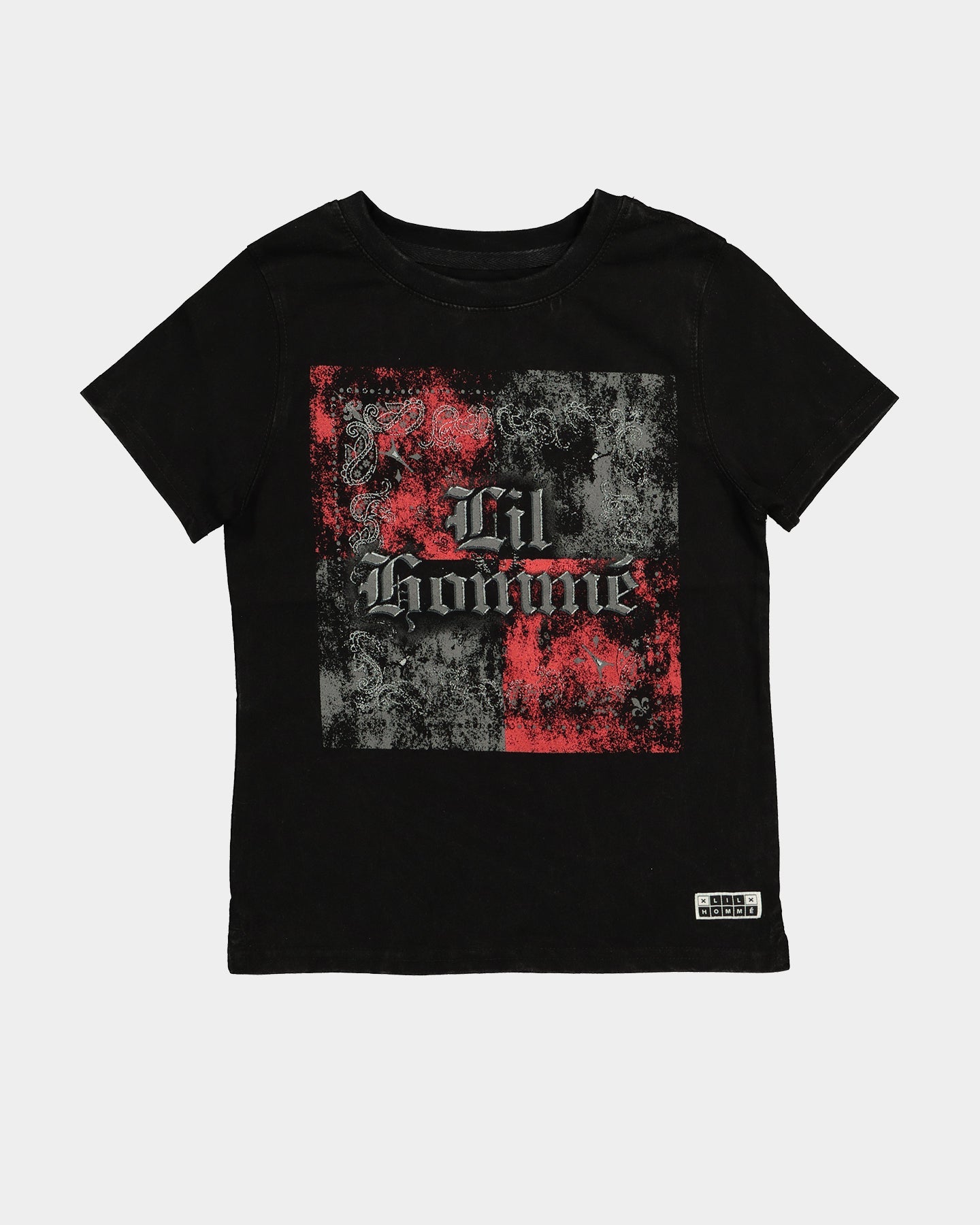 Lil Homme Kid's Mafioso Vintage Short Sleeve T-Shirt Washed Black