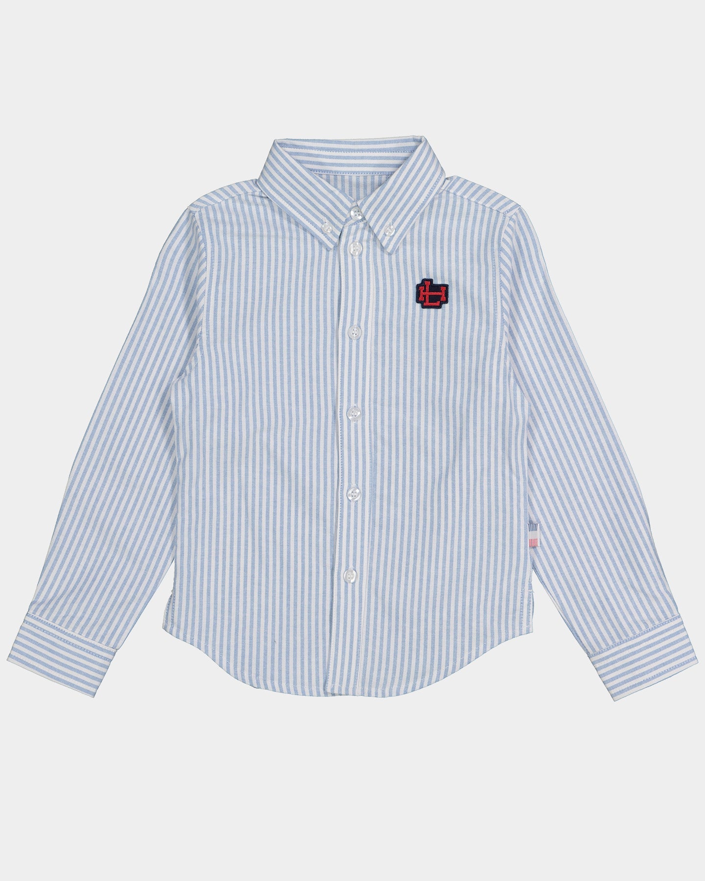 Lil Homme Kid's Mono Oxford Button Up Shirt White/Light Blue