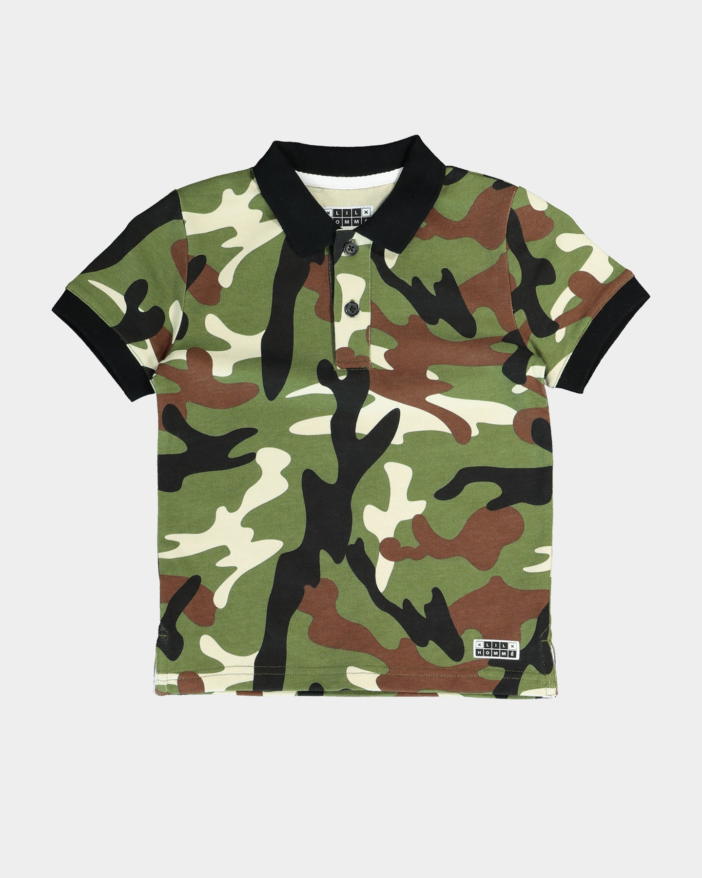 Lil Homm√© Kid's Camo Short Sleeve Polo Shirt Camo