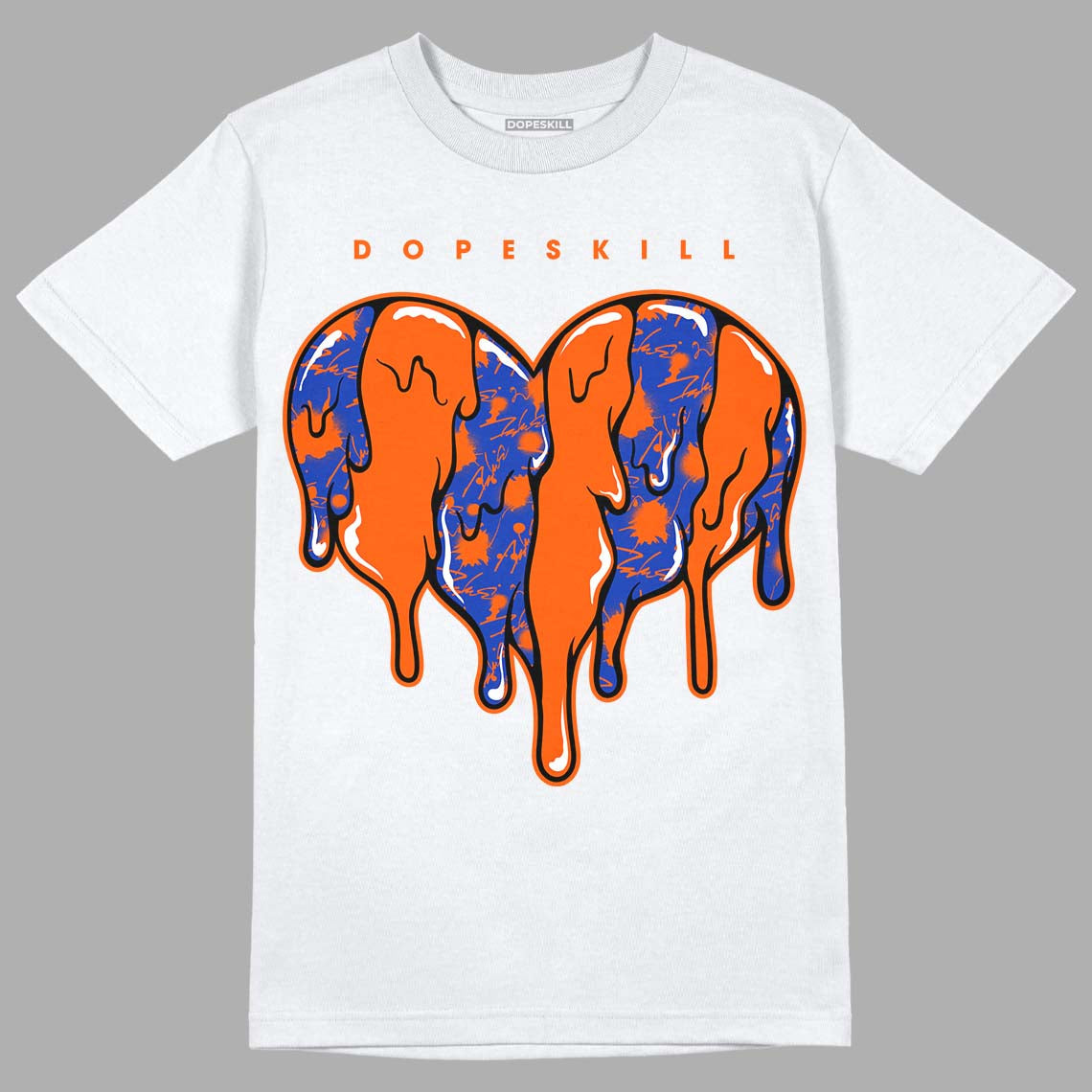 Dunk Low Futura Orange Blaze DopeSkill T-Shirt Slime Drip Heart Graphic