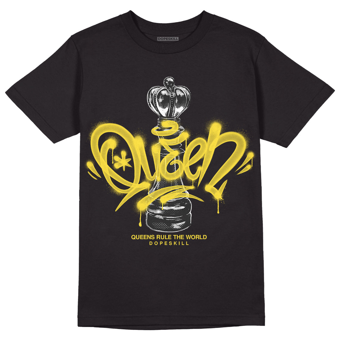 Yellow Snakeskin 11s DopeSkill T-Shirt Queen Chess Graphic