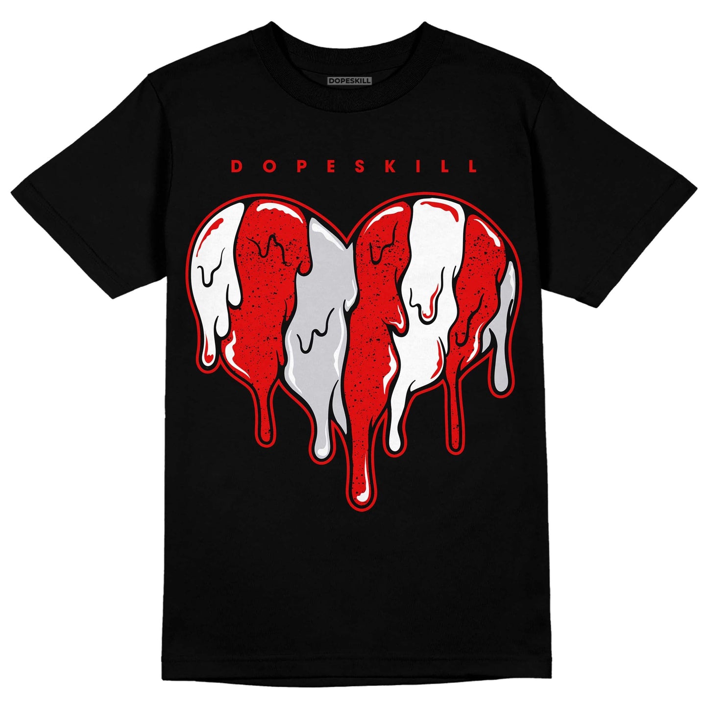 Red Cement 4S DopeSkill T-Shirt Slime Drip Heart Graphic