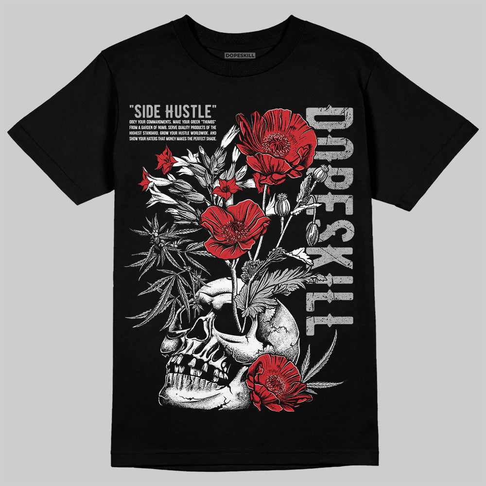 Black Cement 3s DopeSkill T-Shirt Side Hustle Graphic