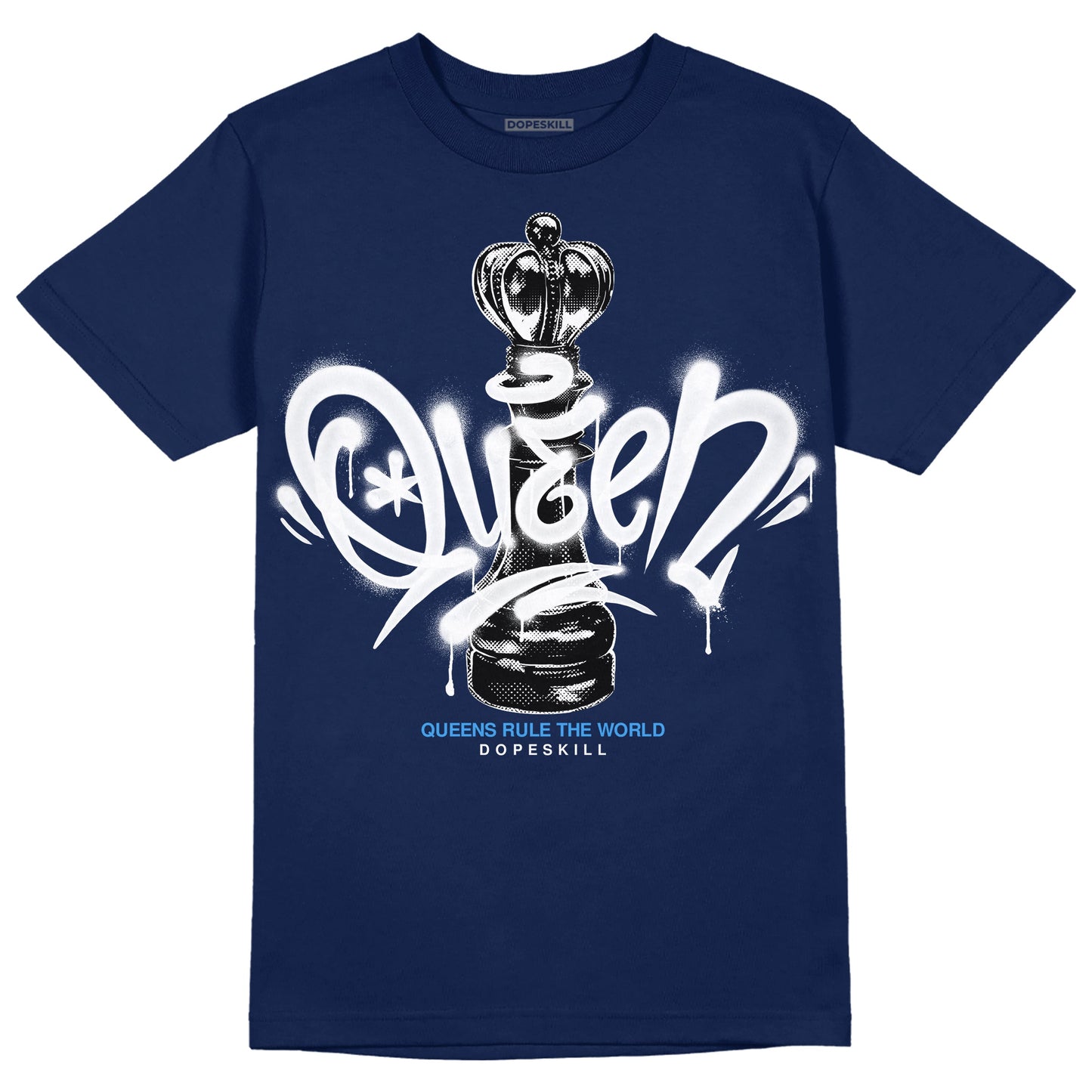 Midnight Navy 3s DopeSkill Navy T-shirt Queen Chess Graphic