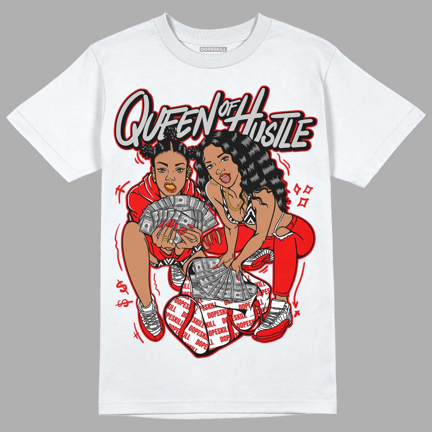 Cherry 12s DopeSkill T-Shirt Queen Of Hustle Graphic