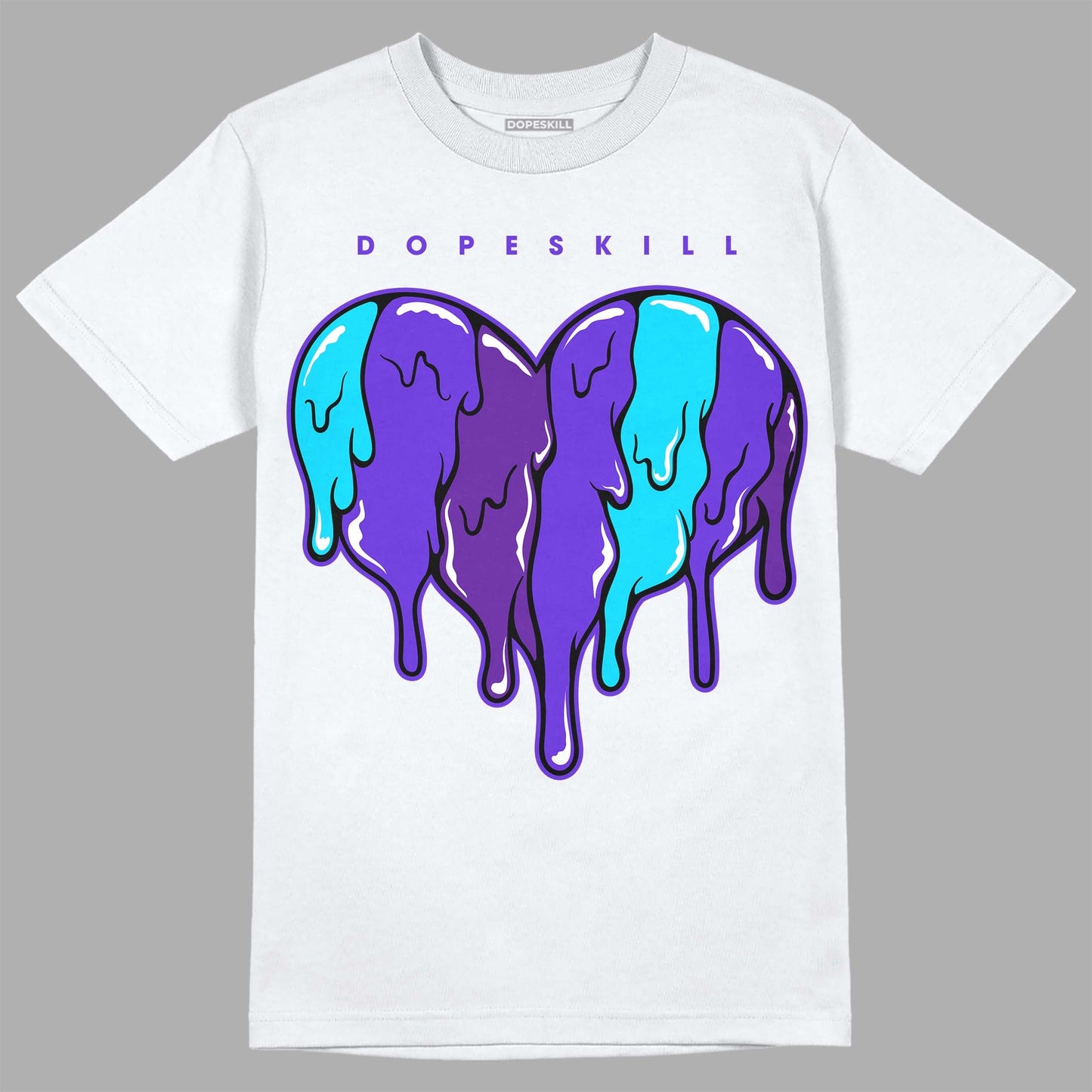 Aqua 6s DopeSkill T-Shirt Slime Drip Heart Graphic
