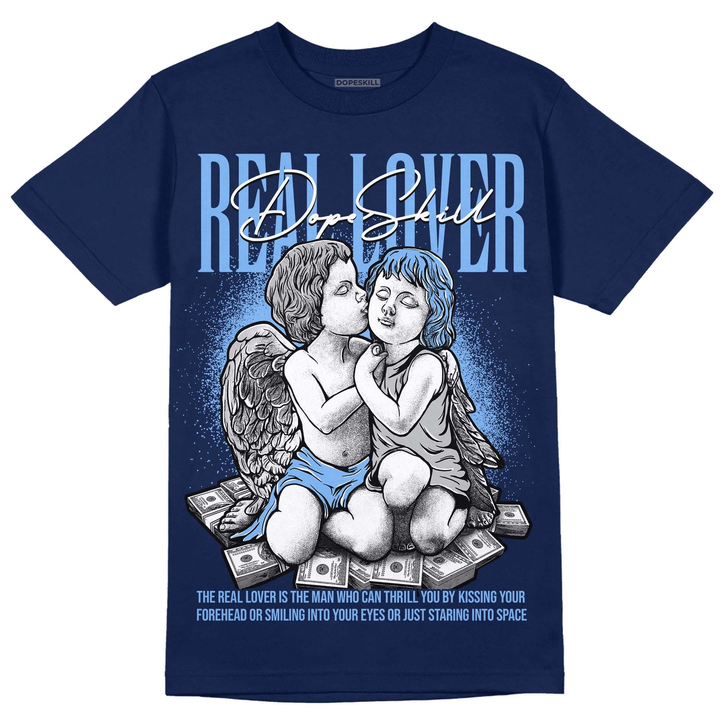 Midnight Navy 5s DopeSkill Navy T-Shirt Real Lover Graphic