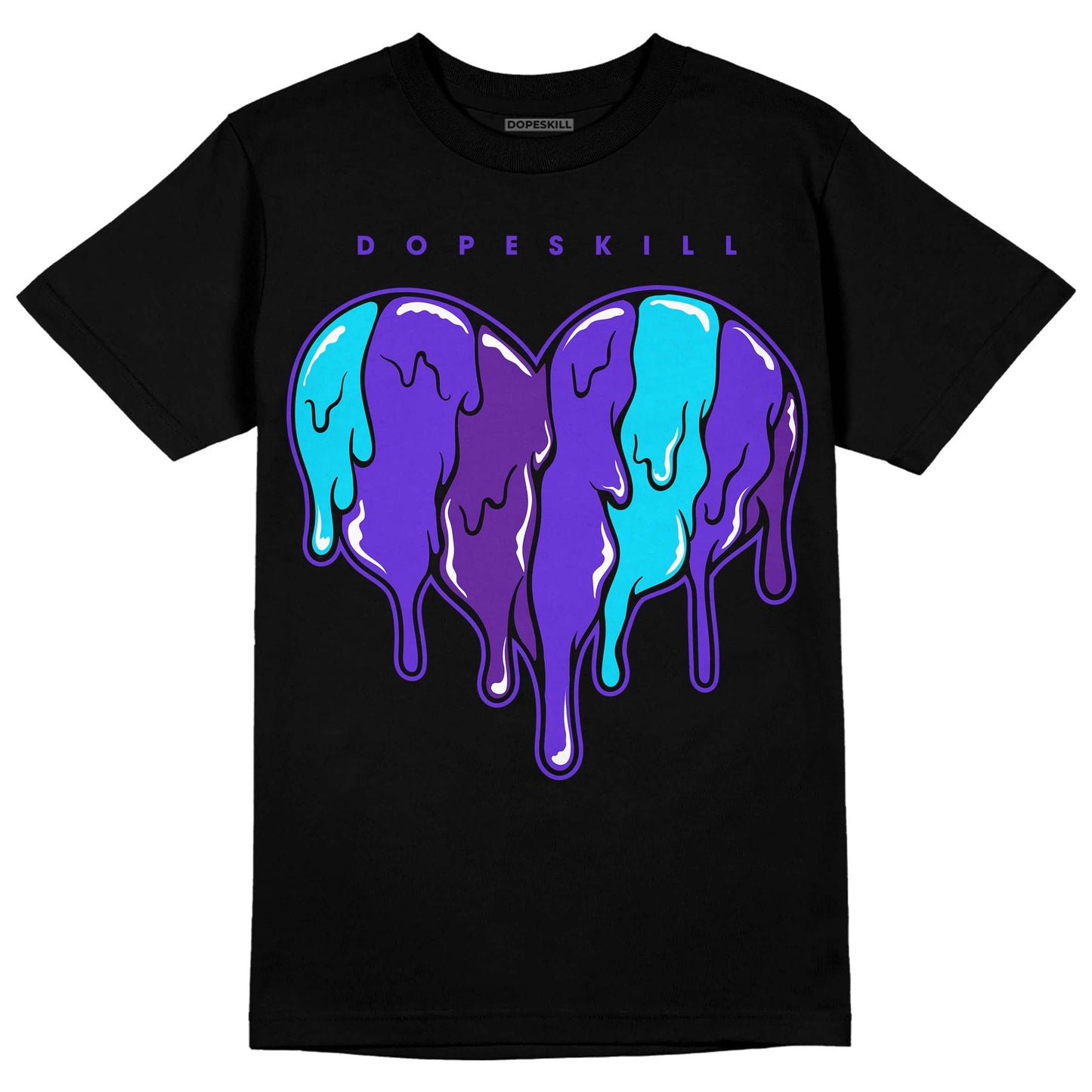 Aqua 6s DopeSkill T-Shirt Slime Drip Heart Graphic