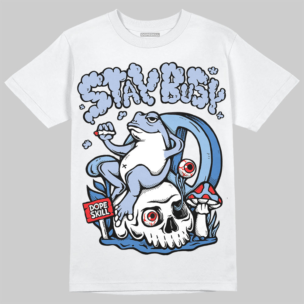 Women's Runner Sneaker Light Blue DopeSkill T-Shirt Stay Busy Graphic