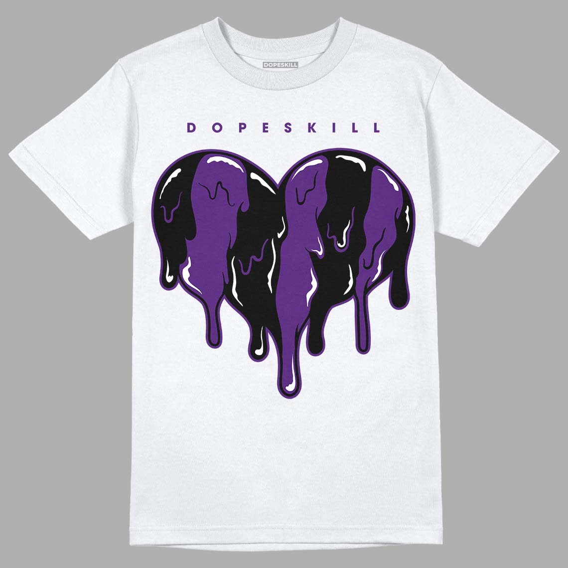 Field Purple 12s DopeSkill T-Shirt Slime Drip Heart Graphic