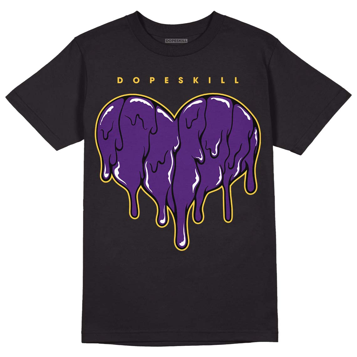 Field Purple 12s DopeSkill T-Shirt Slime Drip Heart Graphic