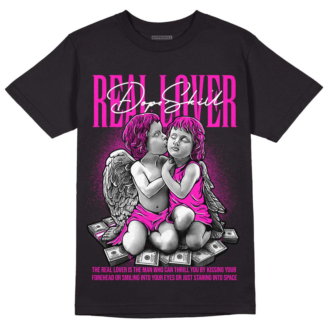 Dunk Low Active Fuchsia DopeSkill T-Shirt Real Lover Graphic