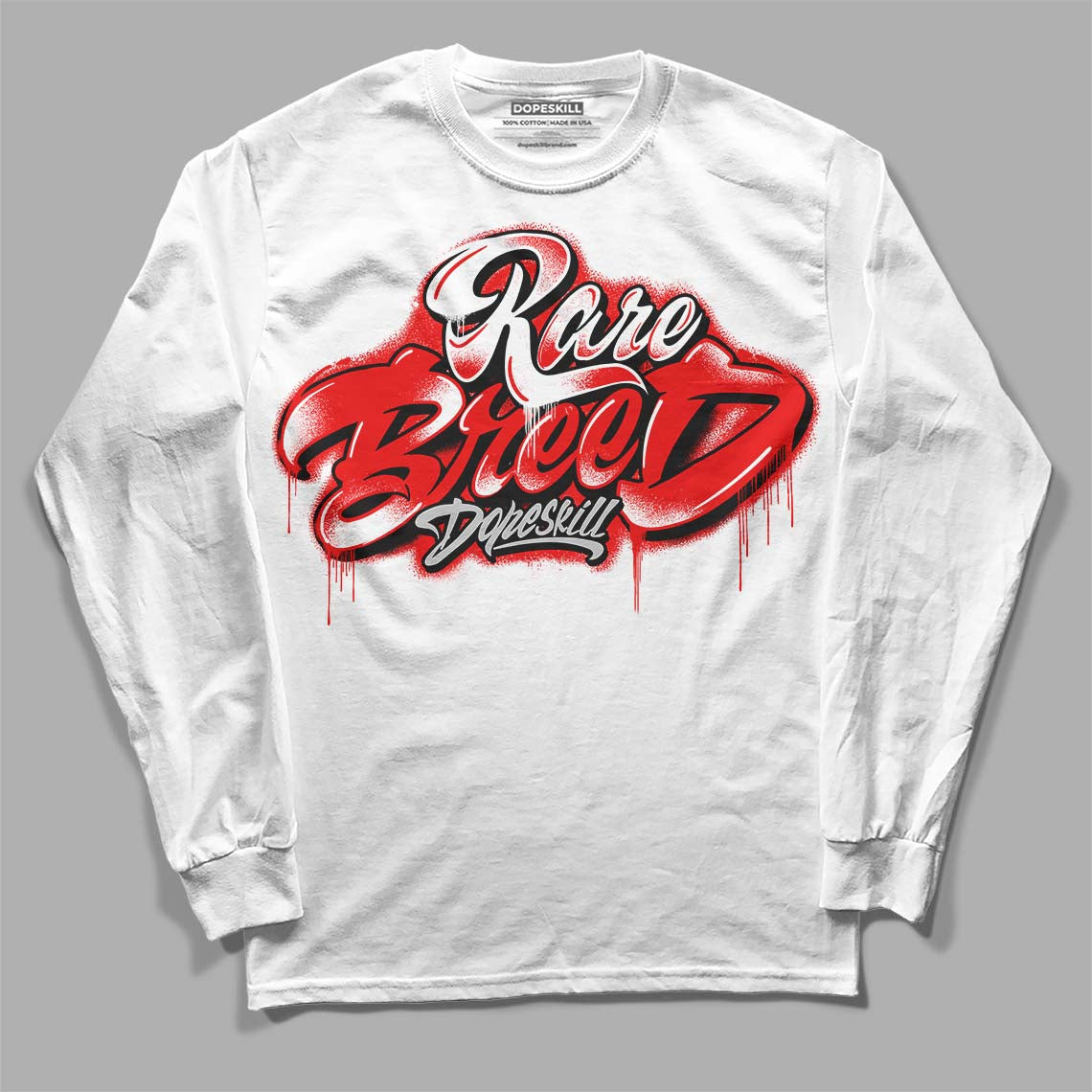 Cherry 12s DopeSkill Long Sleeve T-Shirt Rare Breed Type Graphic