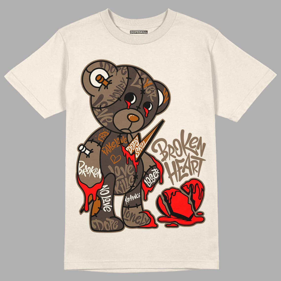 AJ 1 Low OG ‚ÄúReverse Mocha‚Äù DopeSkill Sail T-shirt Broken Heart Graphic