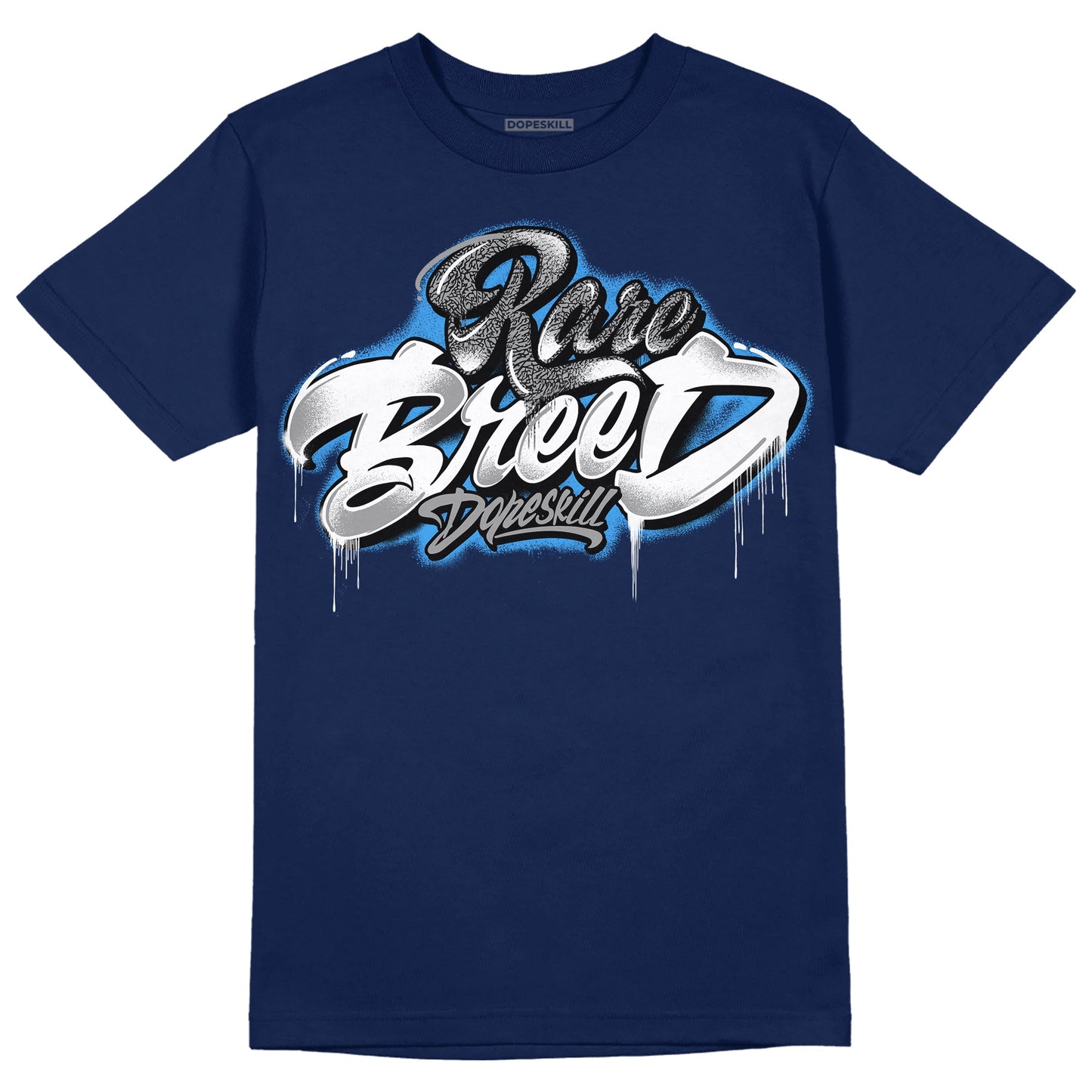 Midnight Navy 3s DopeSkill Navy T-shirt Rare Breed Type Graphic