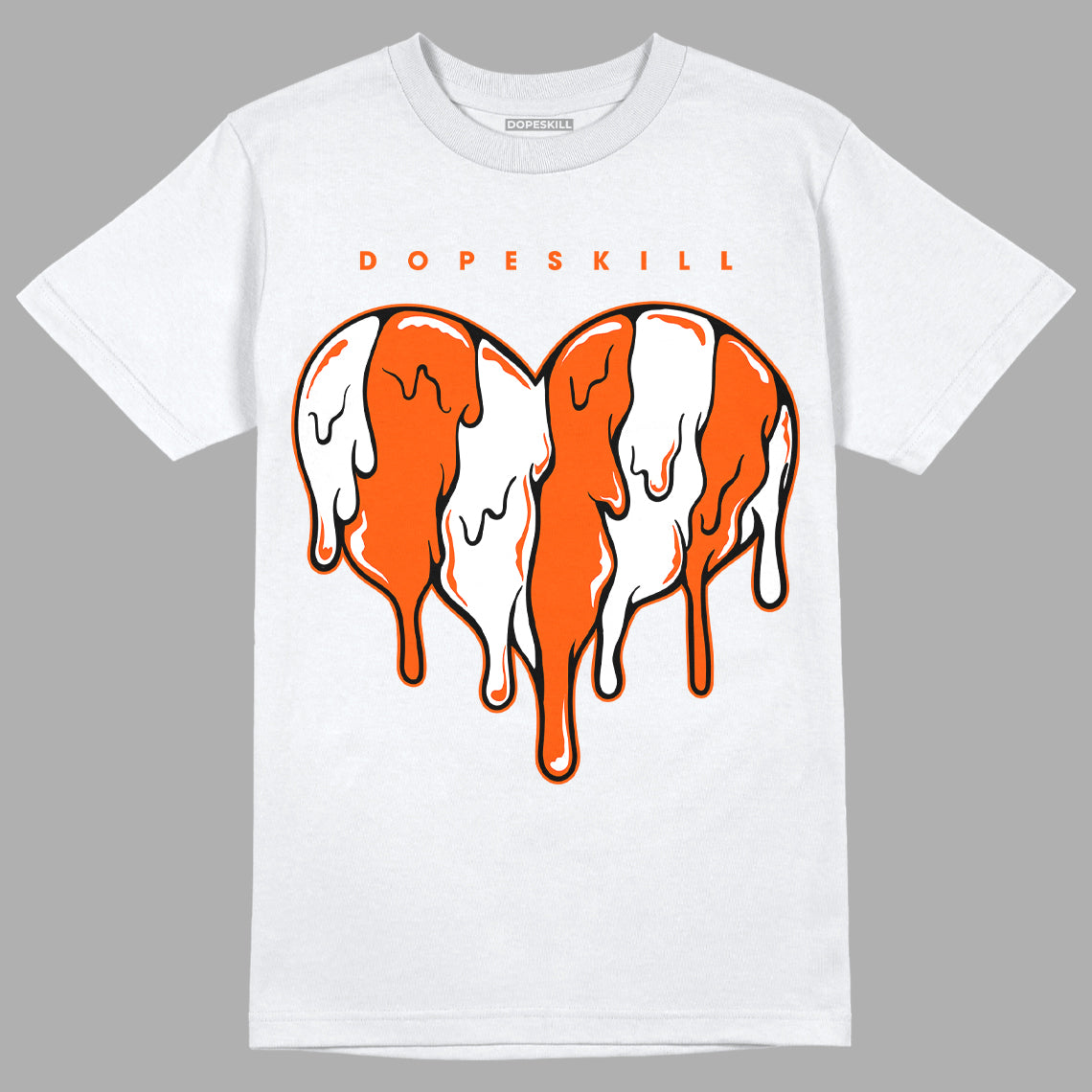 Orange Milk DopeSkill T-Shirt Slime Drip Heart Graphic