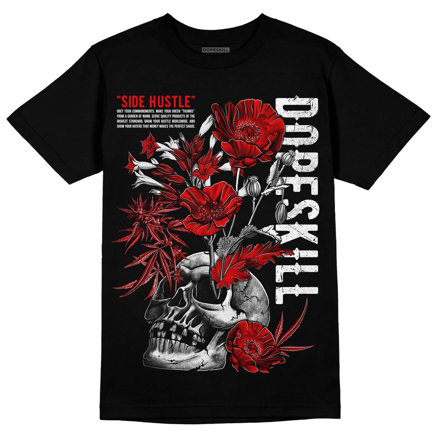Red Cement 4S DopeSkill T-Shirt Side Hustle Graphic