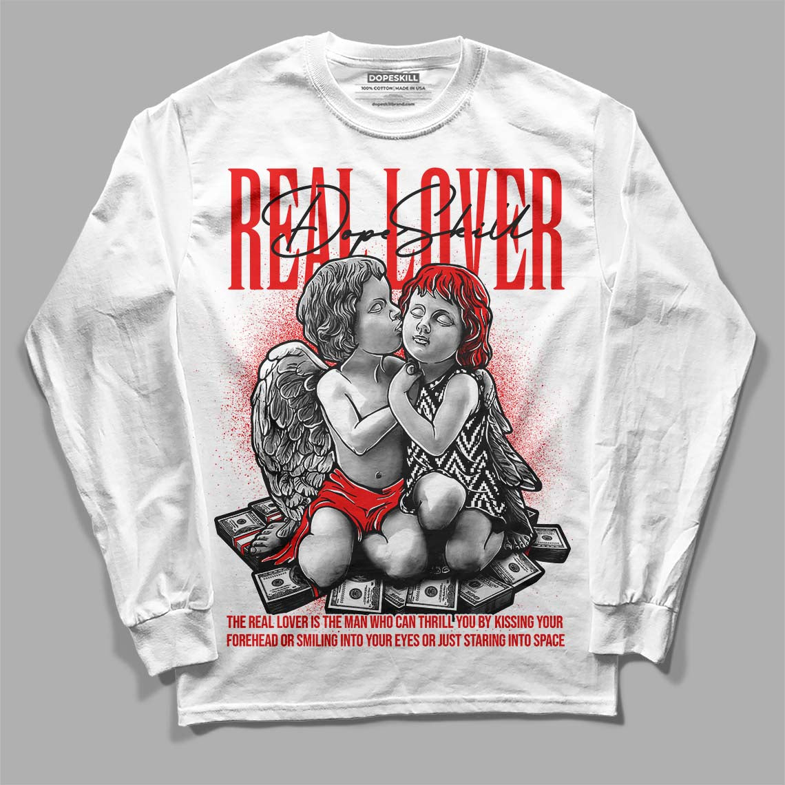 Cherry 12s DopeSkill Long Sleeve T-Shirt Real Lover Graphic