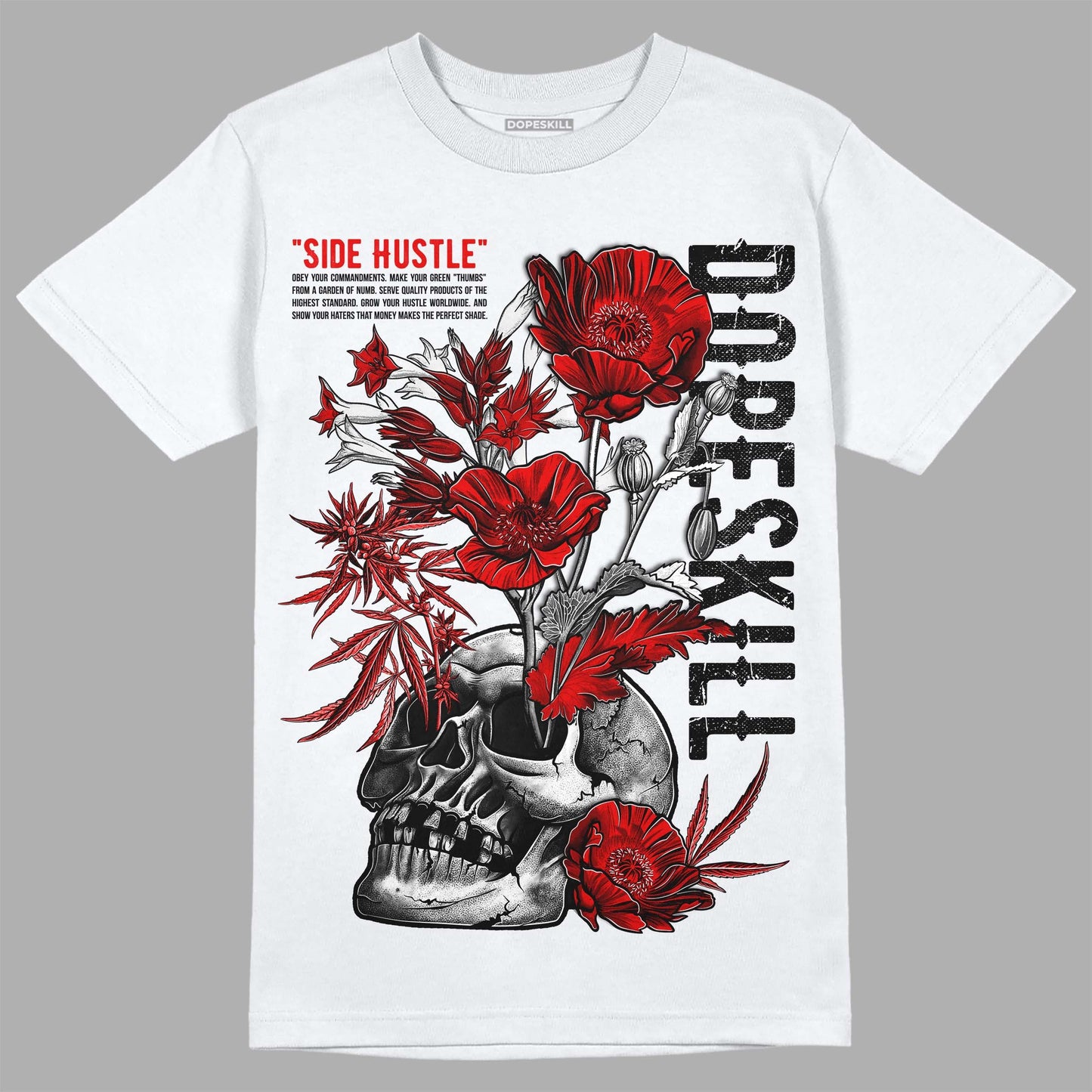 Red Cement 4S DopeSkill T-Shirt Side Hustle Graphic