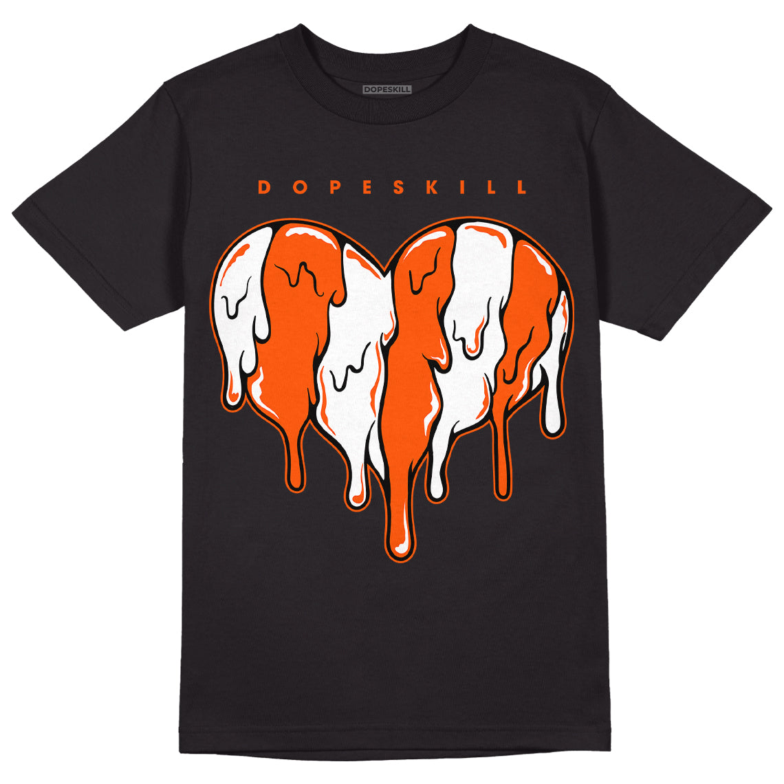 Orange Milk DopeSkill T-Shirt Slime Drip Heart Graphic