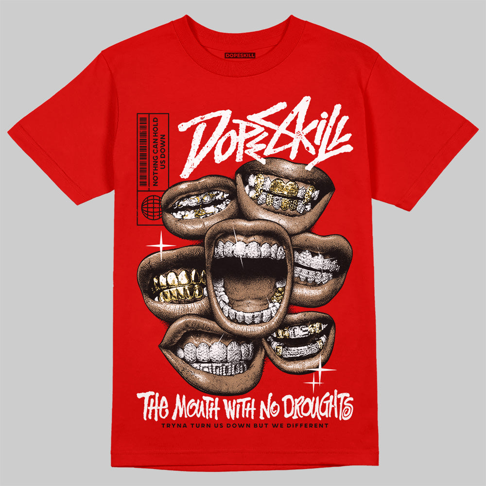Bred Velvet 11s DopeSkill Red T-shirt The Mouth With No Droughts Graphic