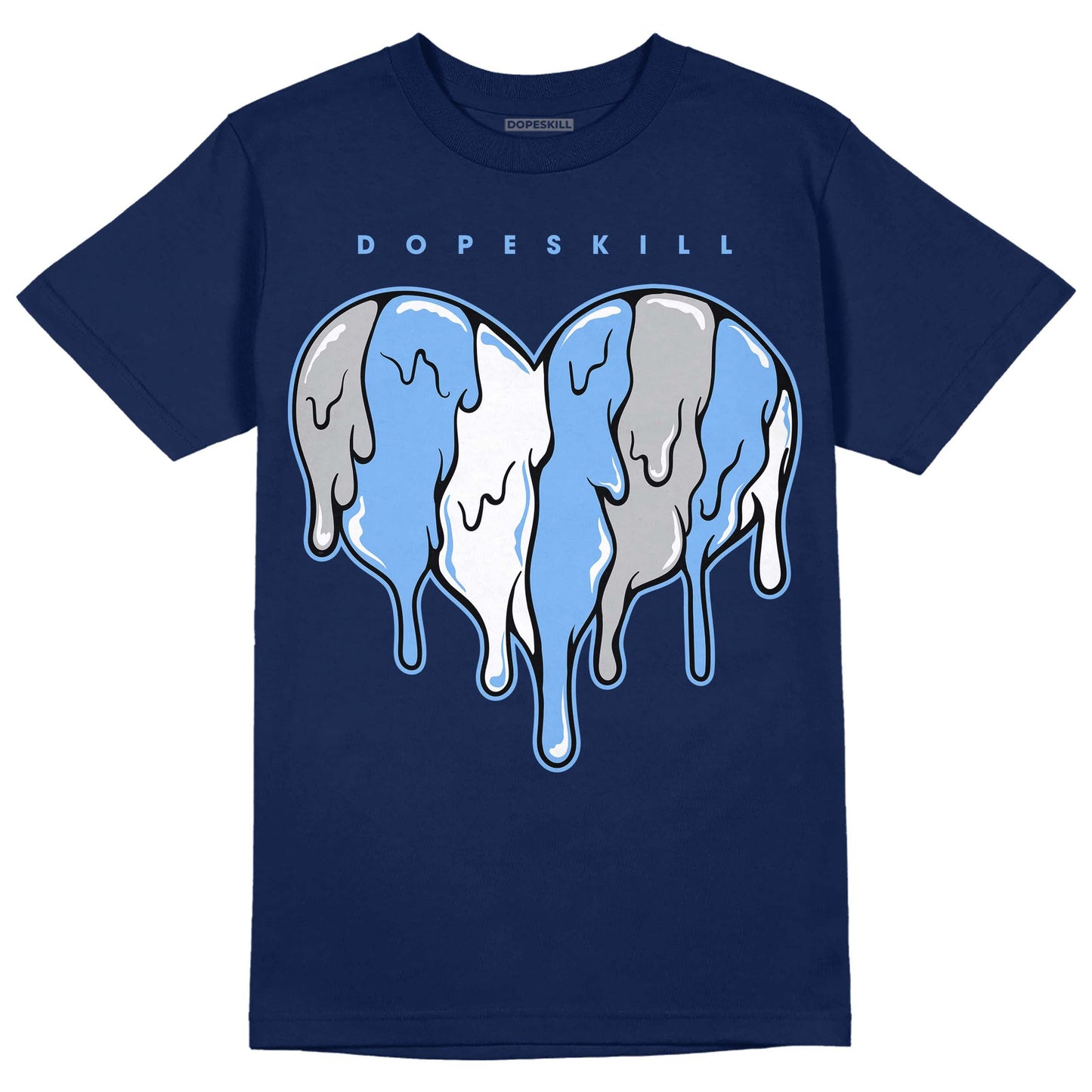 Midnight Navy 5s DopeSkill Navy T-Shirt Slime Drip Heart Graphic