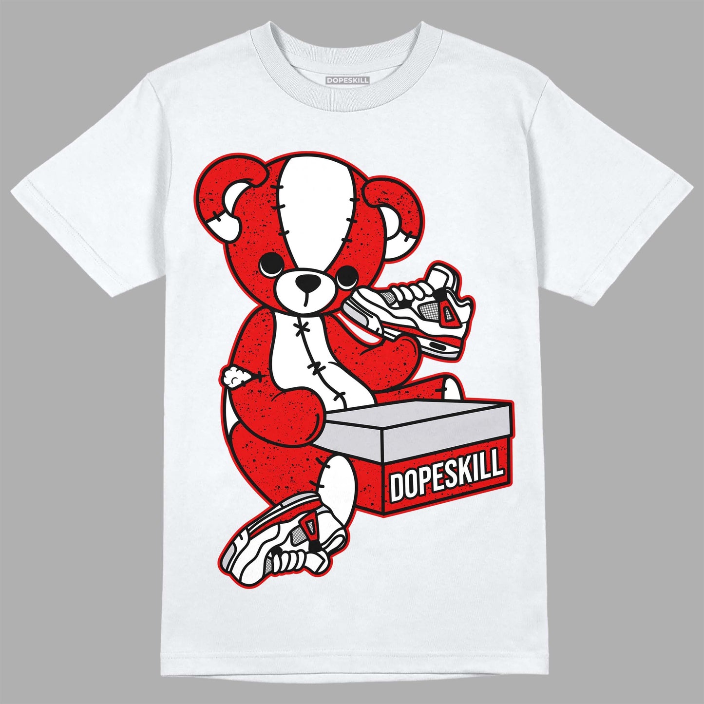 Red Cement 4S DopeSkill T-Shirt Sneakerhead BEAR Graphic