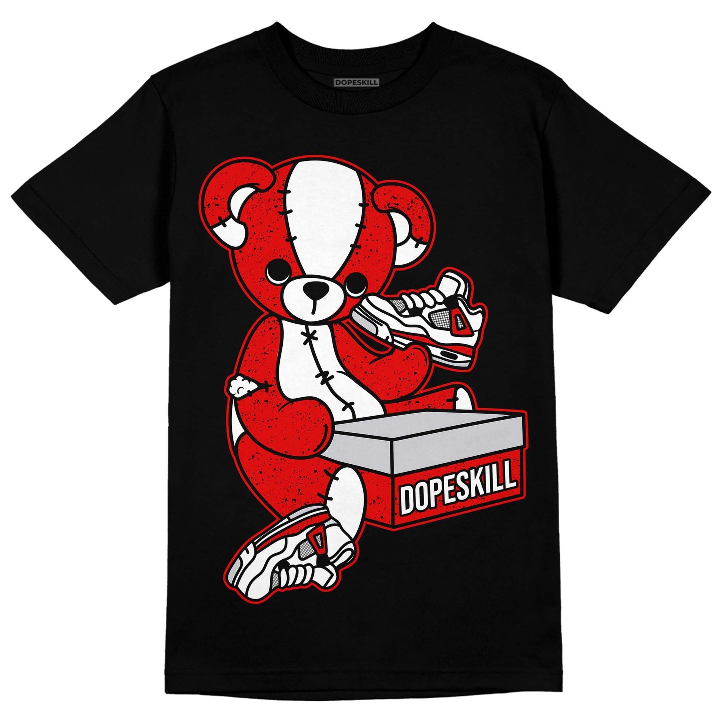 Red Cement 4S DopeSkill T-Shirt Sneakerhead BEAR Graphic