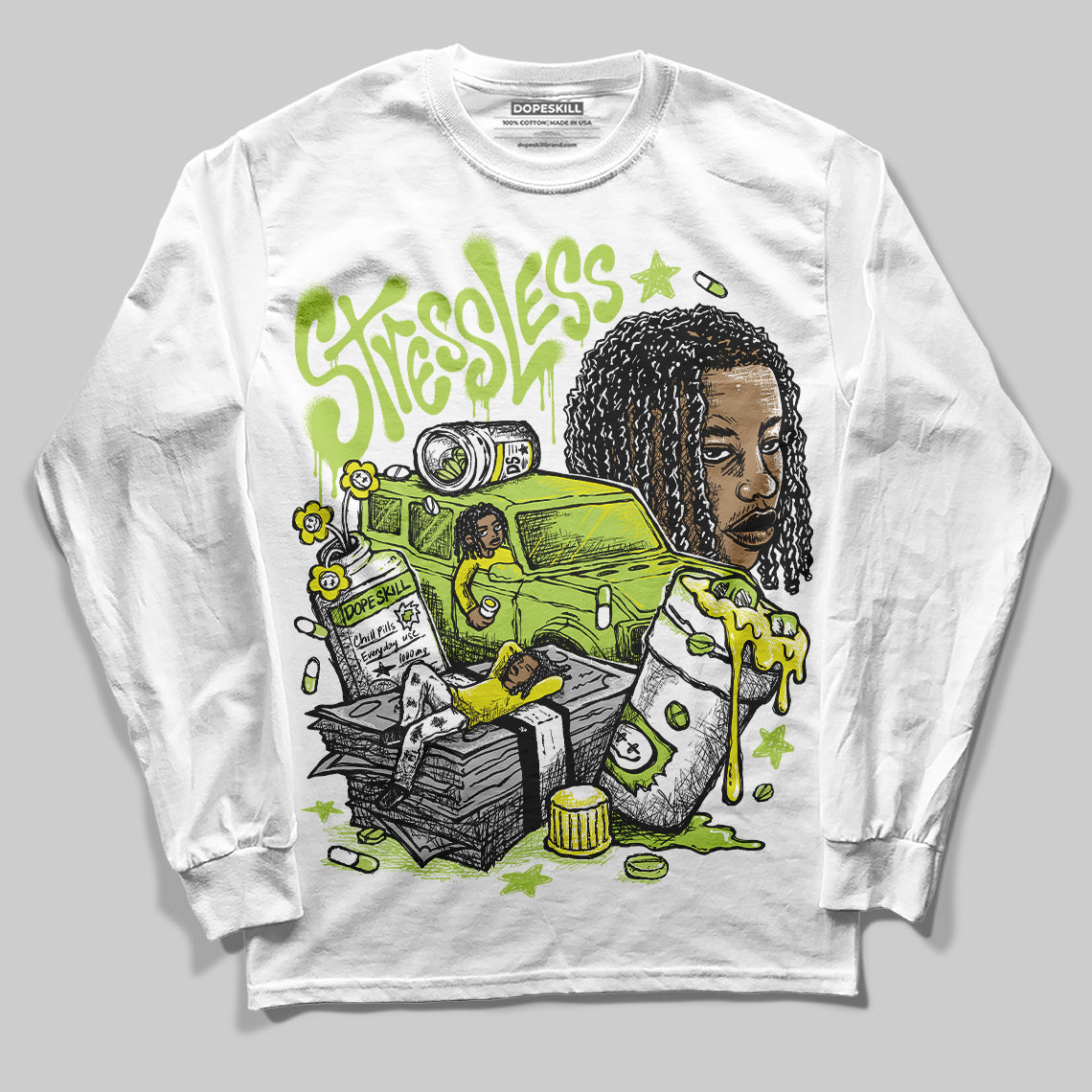 Bright Cactus 13s DopeSkill Long Sleeve T-Shirt Stressless Graphic