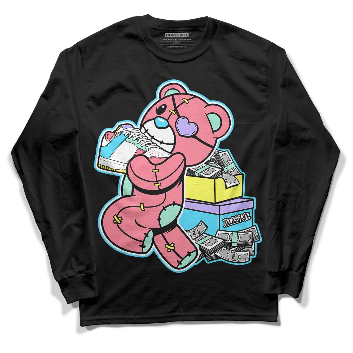 Candy Easter Dunk Low DopeSkill Long Sleeve T-Shirt Bear Steals Sneaker Graphic