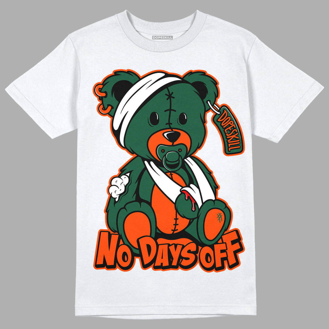 Dunk Low Team Dark Green Orange DopeSkill T-Shirt Hurt Bear Graphic
