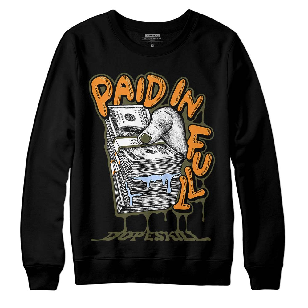 Olive 5s DopeSkill Sweatshirt Paid In Full Graphic