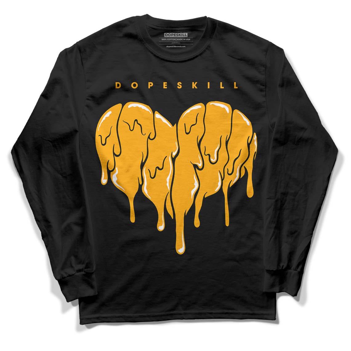 Black Taxi 12s DopeSkill Long Sleeve T-Shirt Slime Drip Heart Graphic
