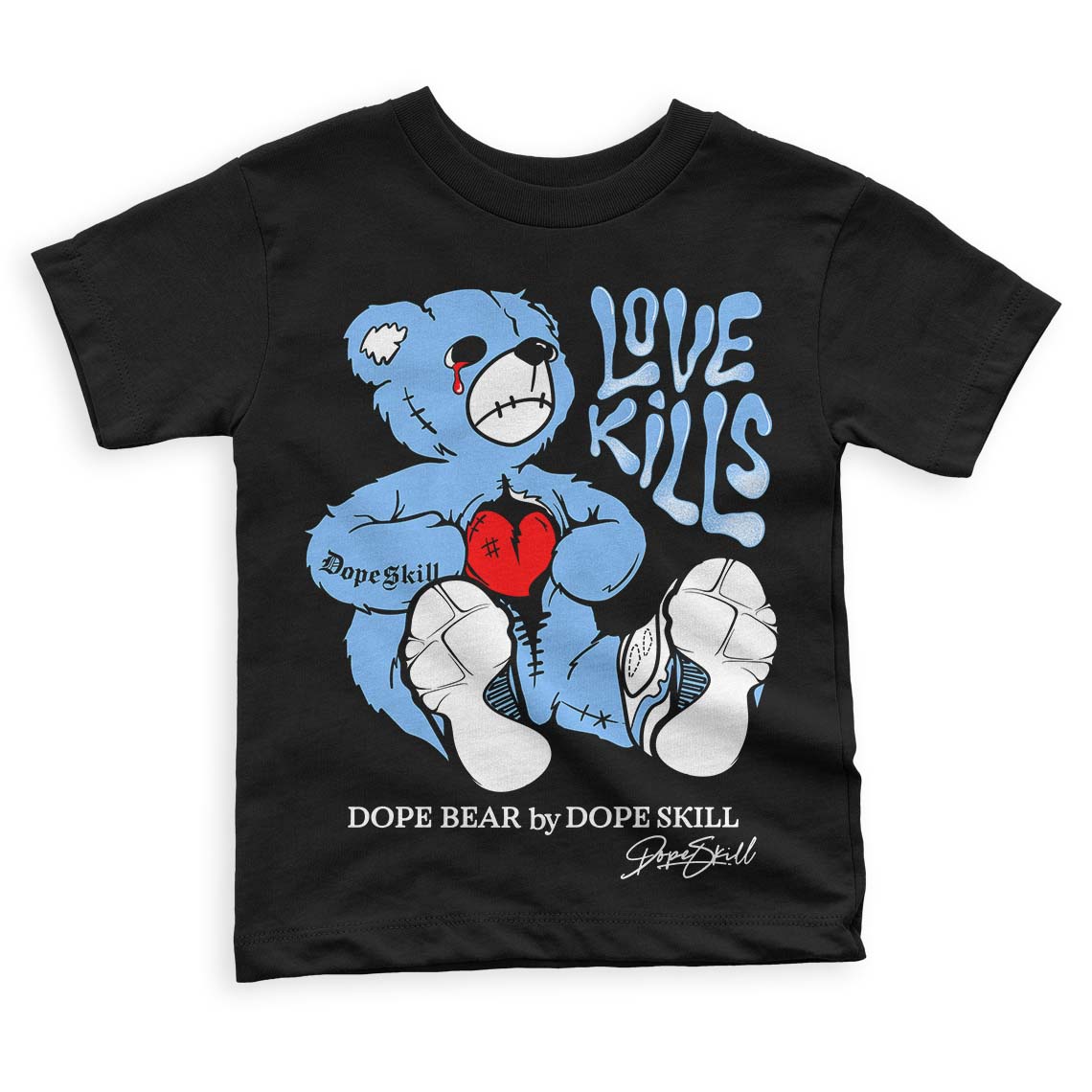 Powder Blue 9s DopeSkill Toddler Kids T-shirt Love Kills Graphic