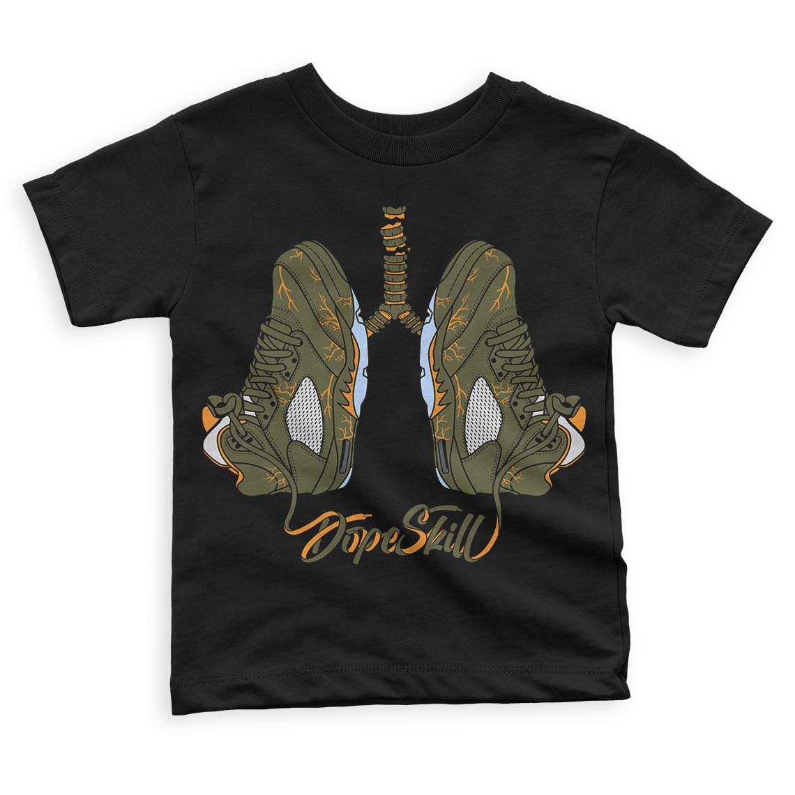 Olive 5s DopeSkill Toddler Kids T-shirt Breathe Graphic