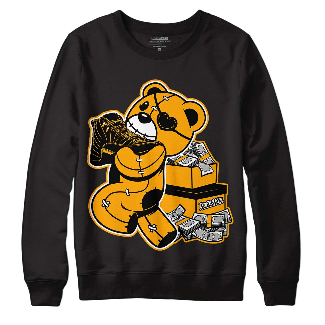 Black Taxi 12s DopeSkill Sweatshirt Bear Steals Sneaker Graphic