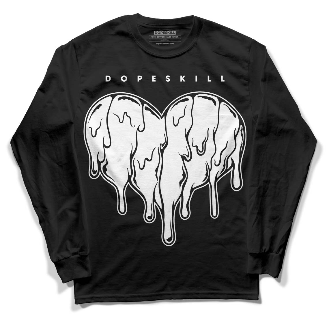 Panda White Black Dunk Low DopeSkill Long Sleeve T-Shirt Slime Drip Heart Graphic