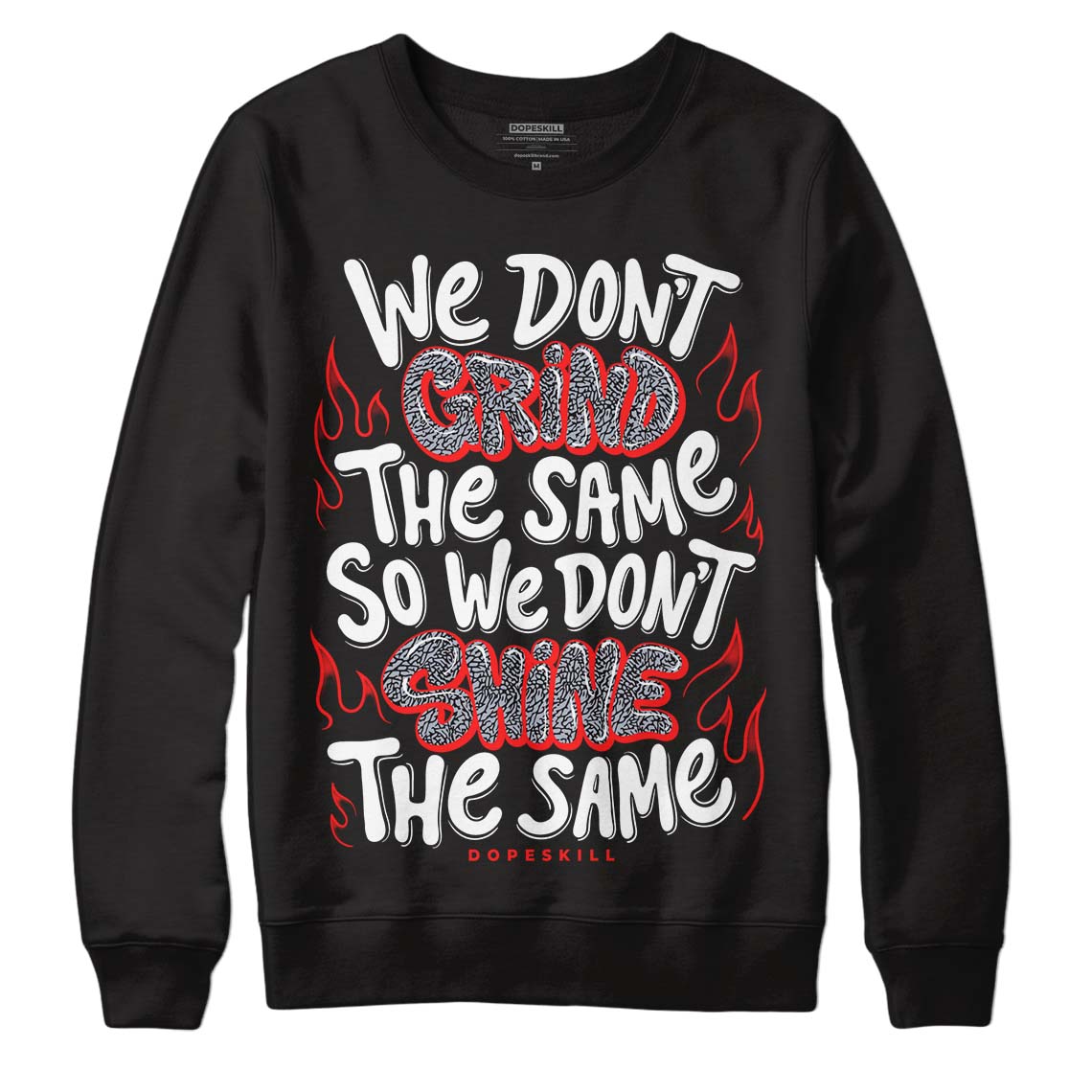 White Cement Reimagined 3s DopeSkill Sweatshirt Grind Shine Graphic