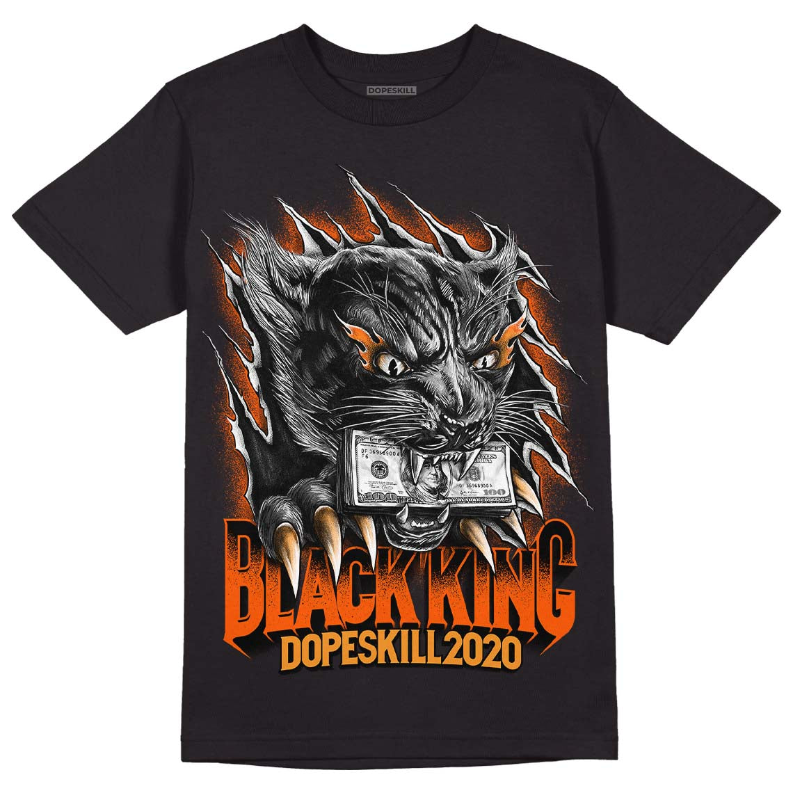 Brilliant Orange 12s DopeSkill T-Shirt Black King Graphic