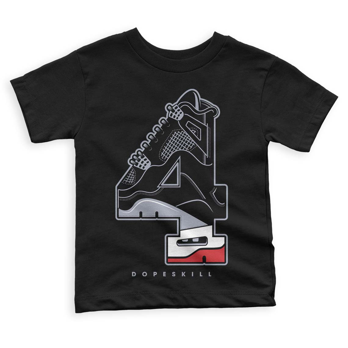 Bred Reimagined 4s DopeSkill Toddler Kids T-shirt No.4 Graphic
