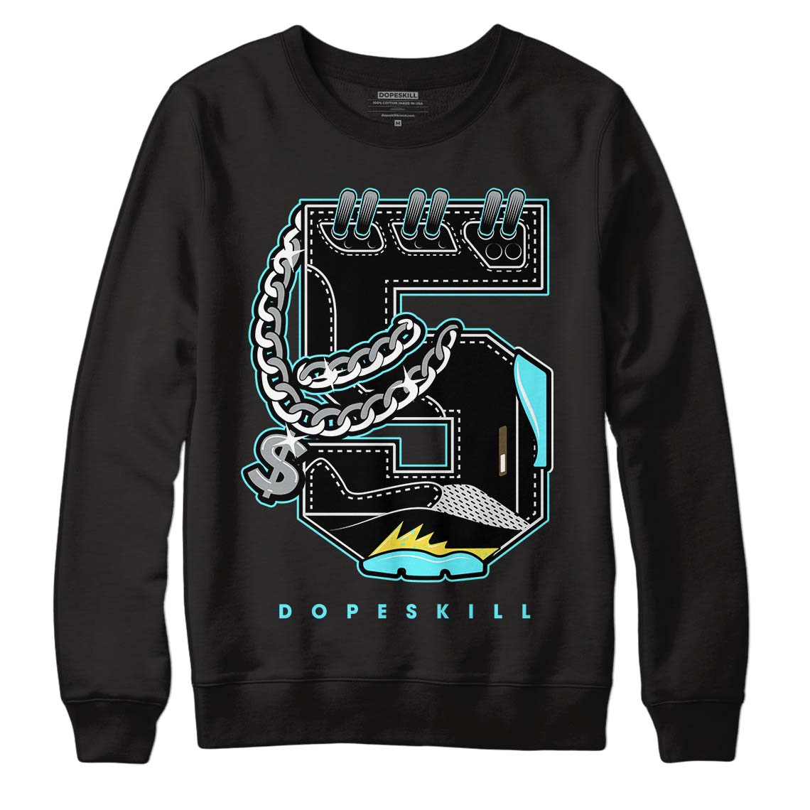 Aqua 5s DopeSkill Sweatshirt No.5 Graphic