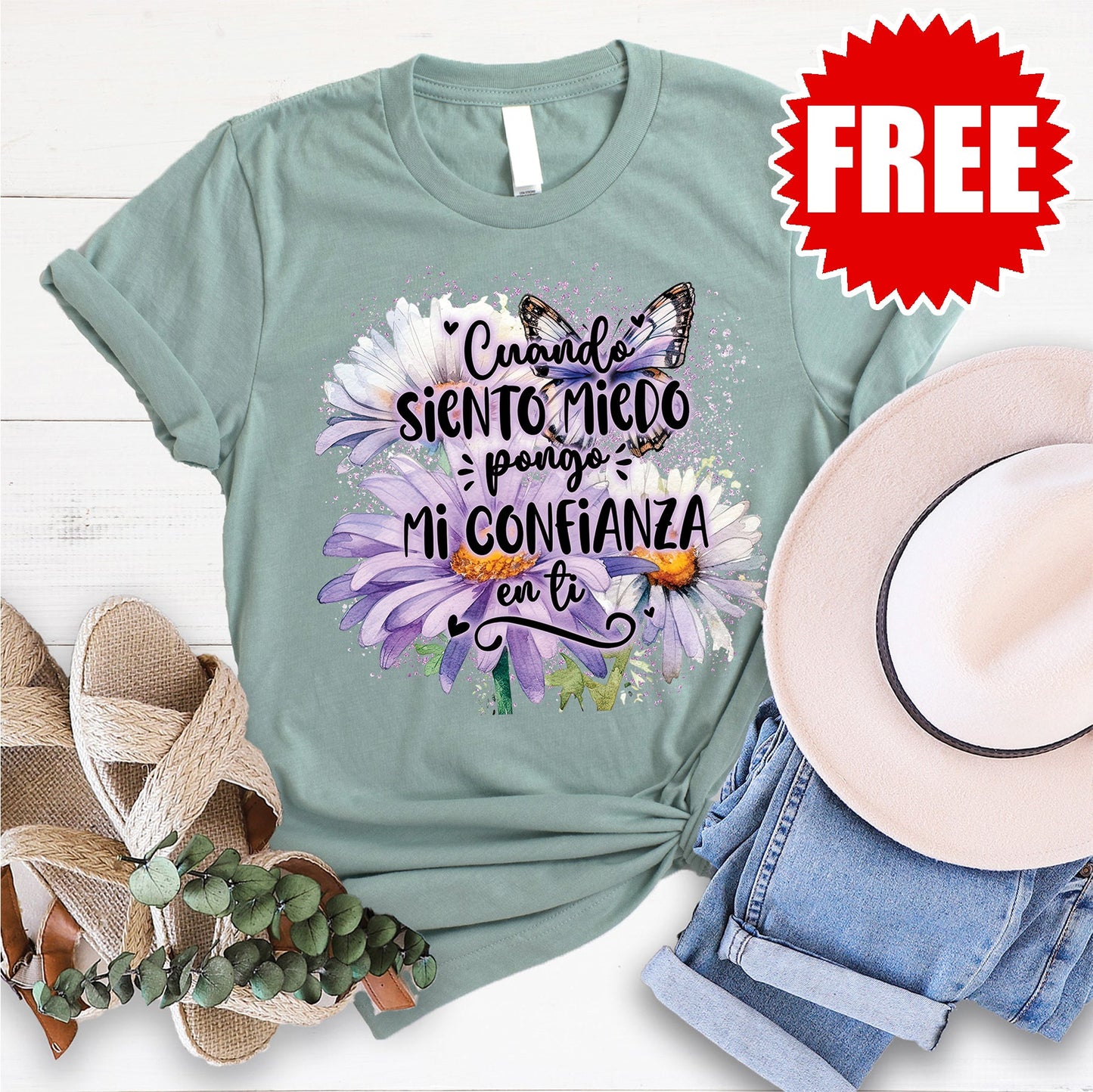 Cuando Siento Tee - Heather Sage - 0 Style001