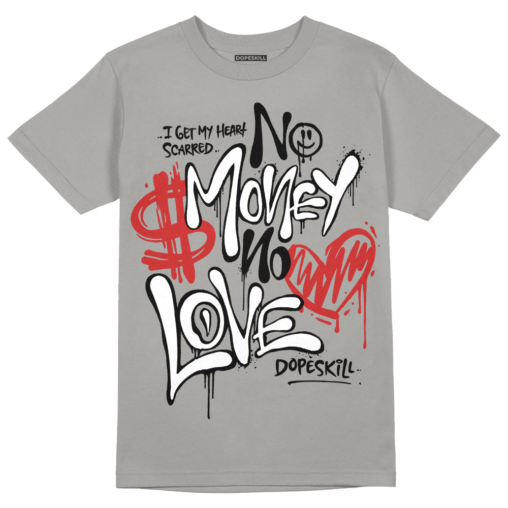 Grey Collection DopeSkill Grey T-shirt No Money No Love Typo Graphic