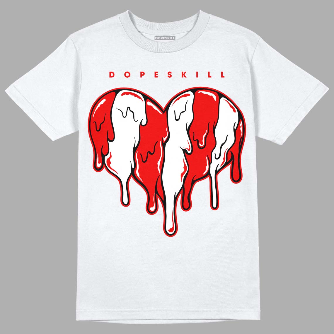 Cherry 11s DopeSkill T-Shirt Slime Drip Heart Graphic
