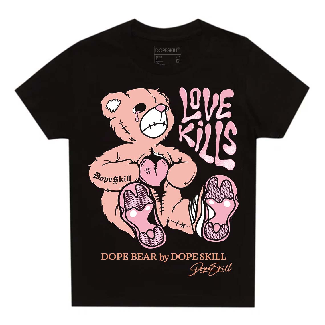Legend Pink 11s DopeSkill Toddler Kids T-shirt Love Kills Graphic