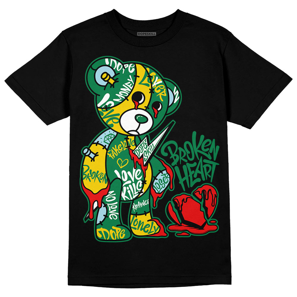 Lucky Green 5s DopeSkill T-Shirt Broken Heart Graphic