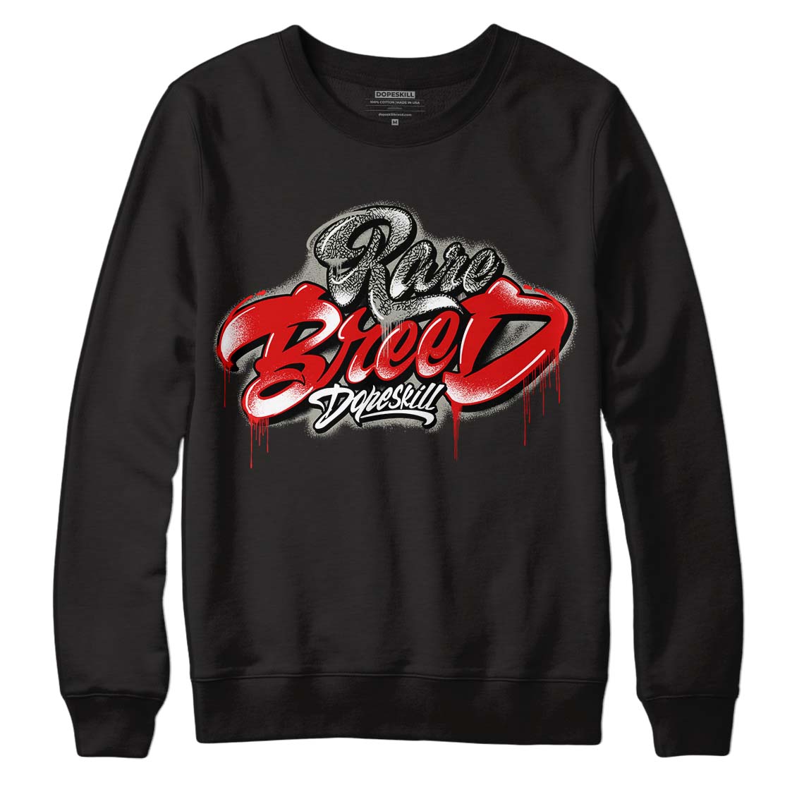 Fire Red 3s DopeSkill Sweatshirt Rare Breed Type Graphic