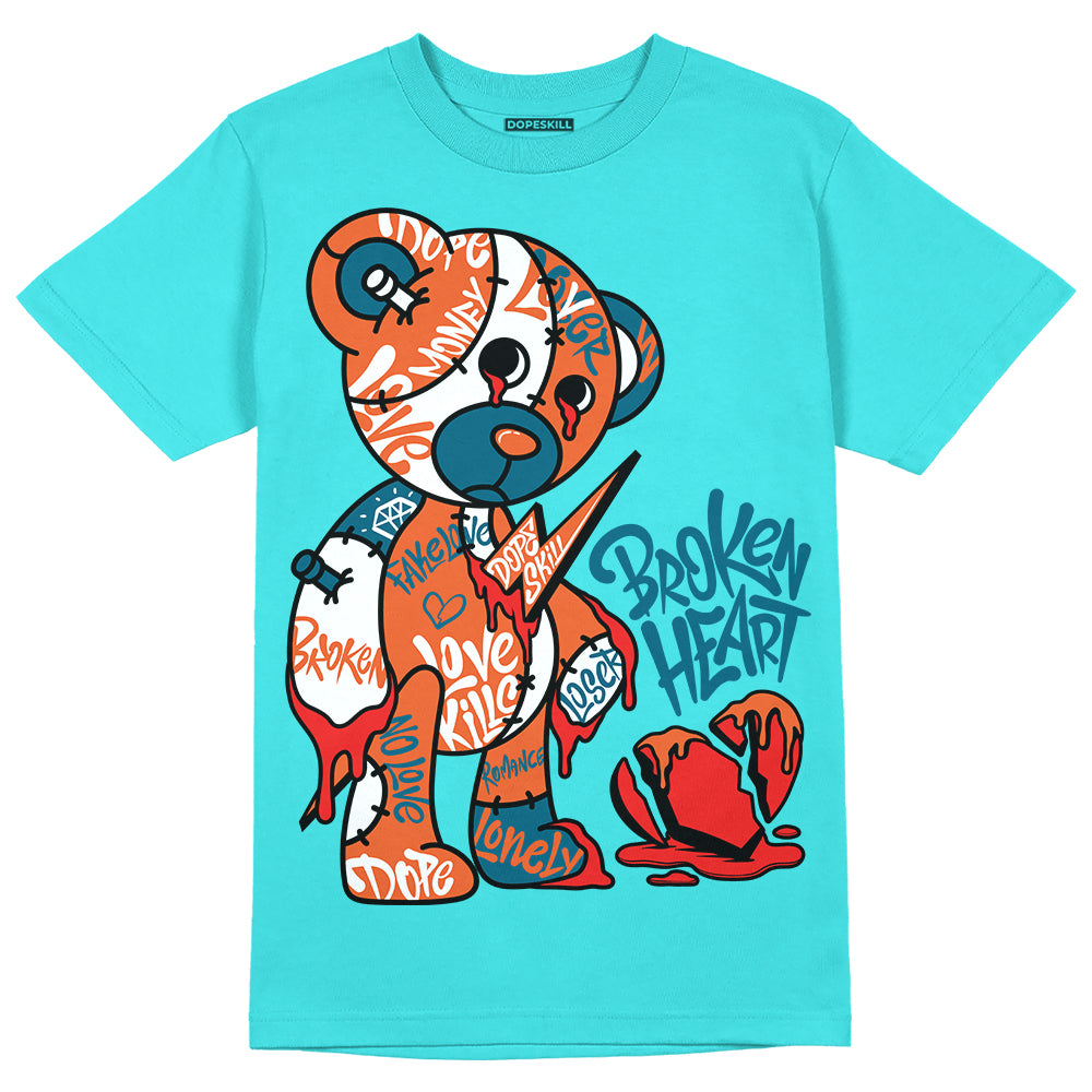 Dunk Dolphins DopeSkill Tahiti Blue T-shirt Broken Heart Graphic