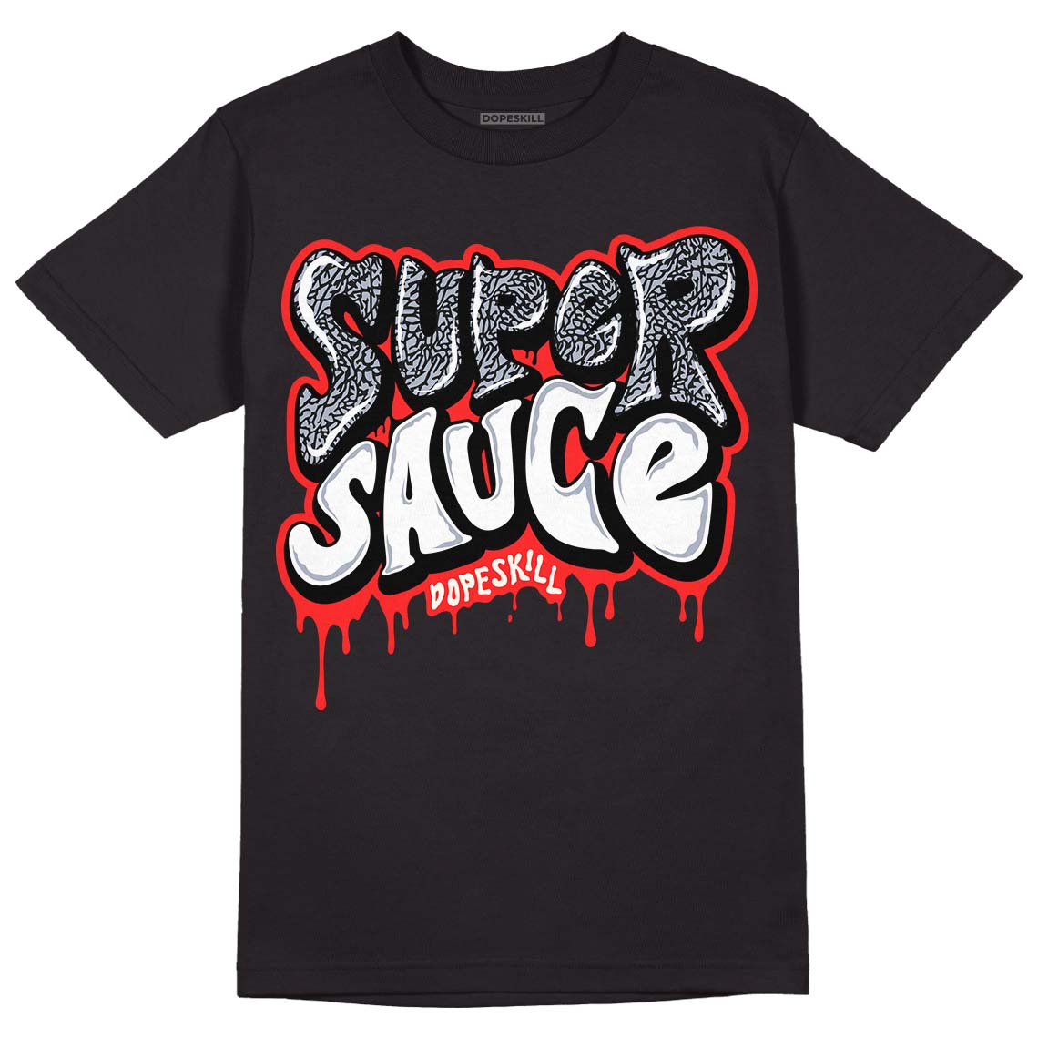 White Cement Reimagined 3s DopeSkill T-Shirt Super Sauce Graphic